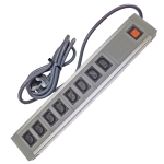802IEC/GBA - 8 Way ABS+AL - Wired Lead - UK Plug